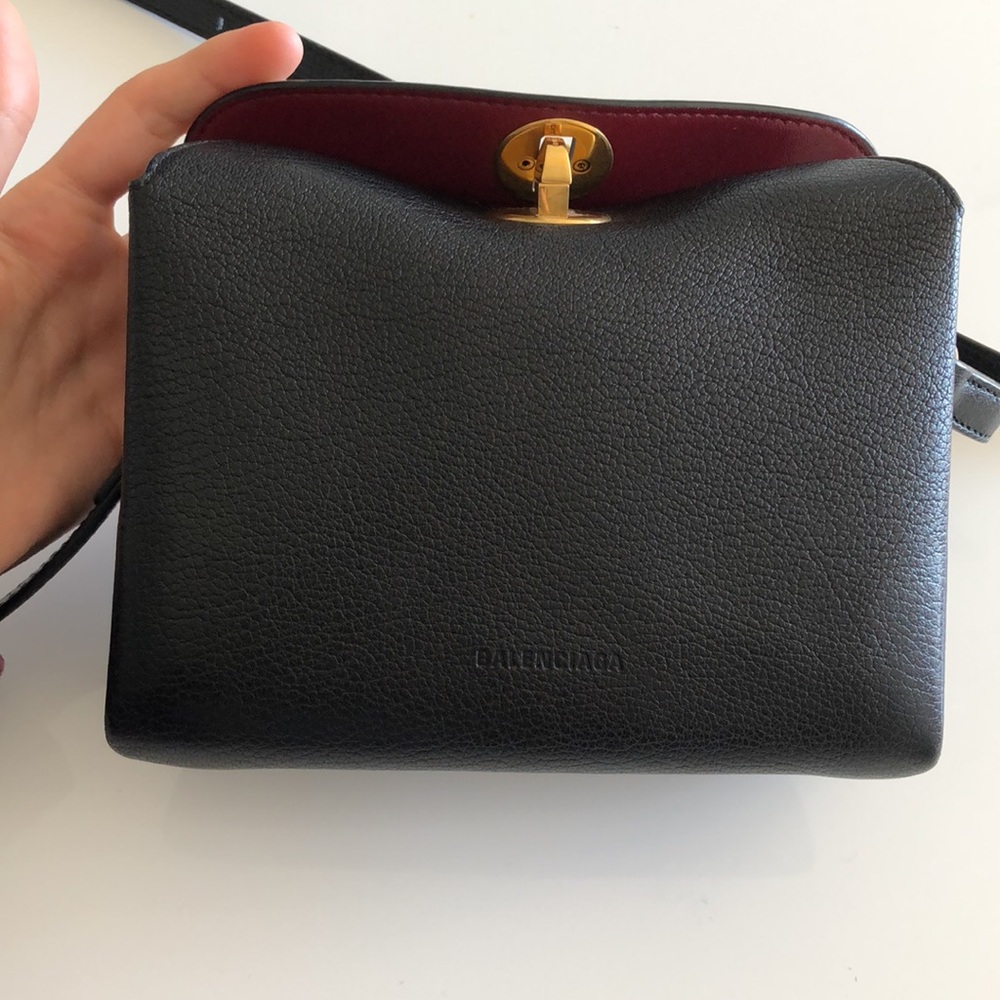 Balenciaga Extra Small Double Leather Crossbody Bag